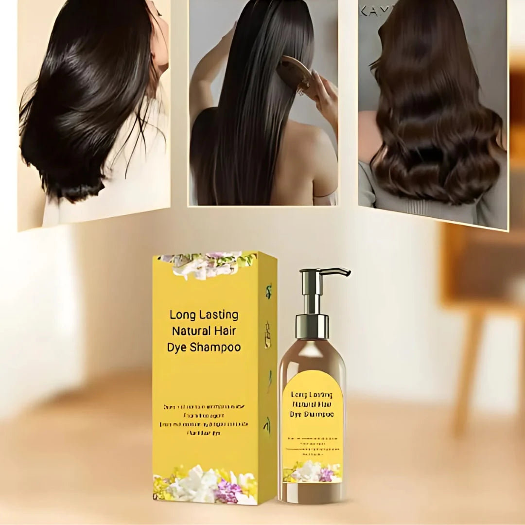 Herbal Hair Dye Shampoo – Covers Greys Naturally (Pack of 2)