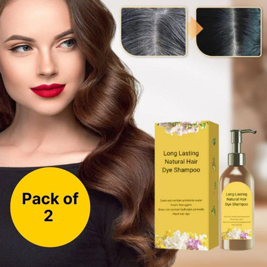 Herbal Hair Dye Shampoo – Covers Greys Naturally (Pack of 2)